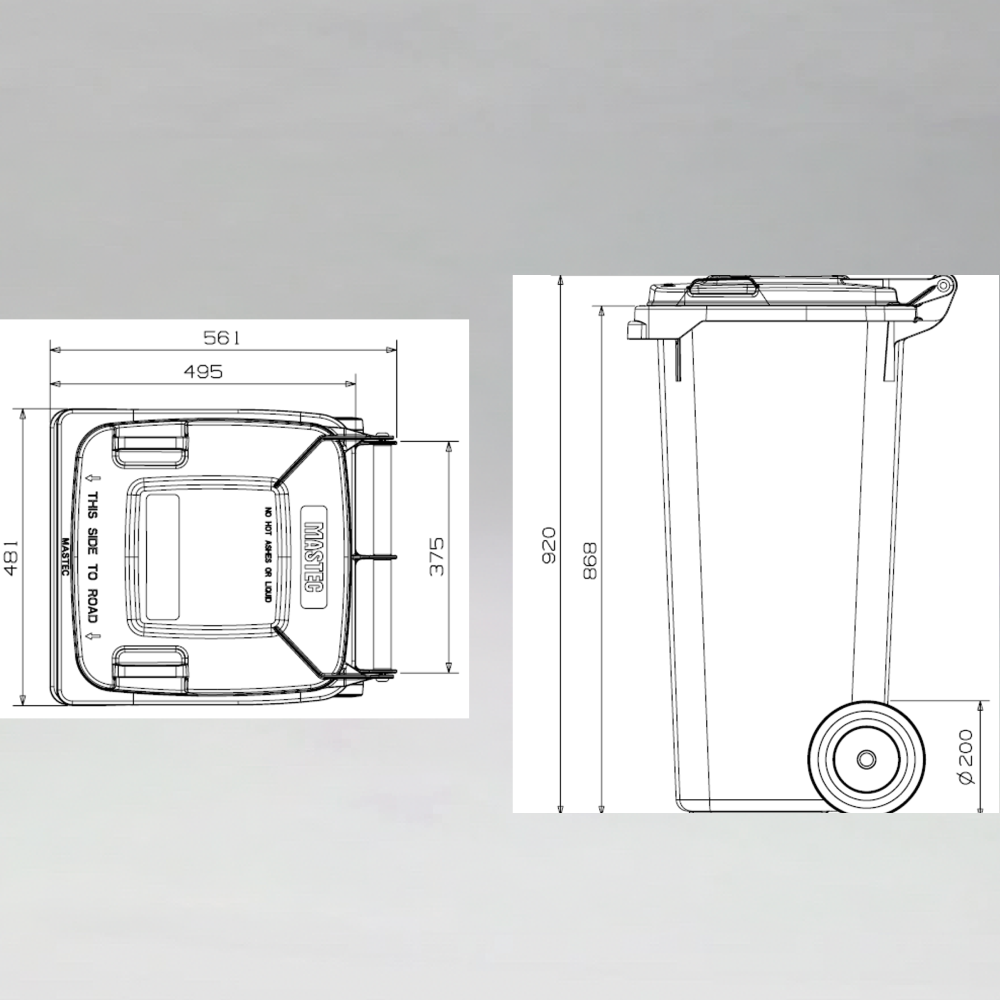 Wheelie Bin 120L ON SPECIAL WAS $85.00 NOW $77.24